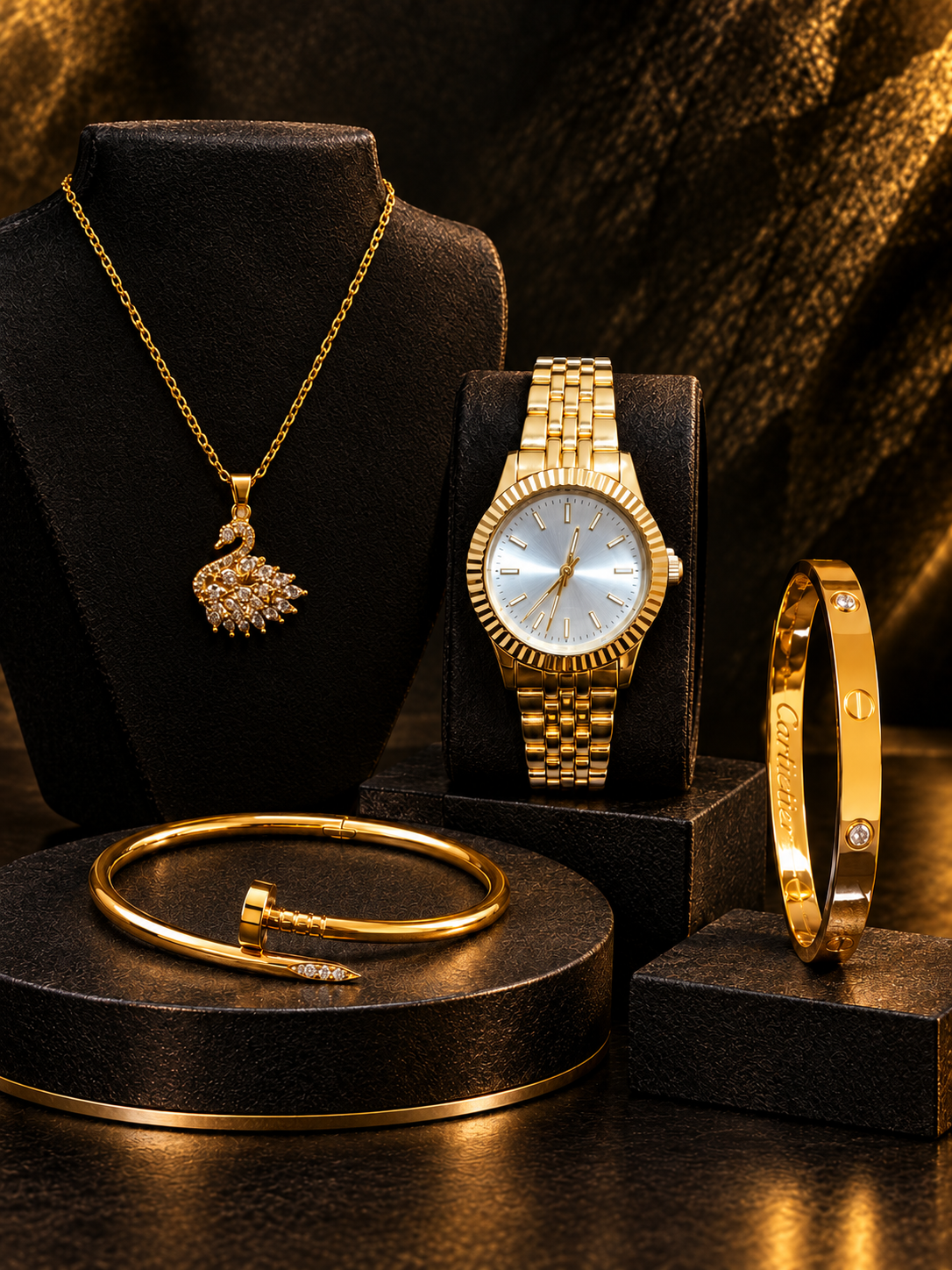 Pack Luxe Signature – Montre & Bijoux Dorés | SOVANEX, produit SOVANEX